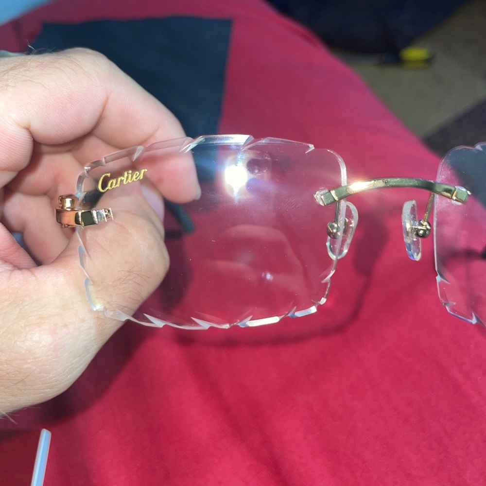 cartier buffs gold accents green buffalo horn and diamond cut lenses